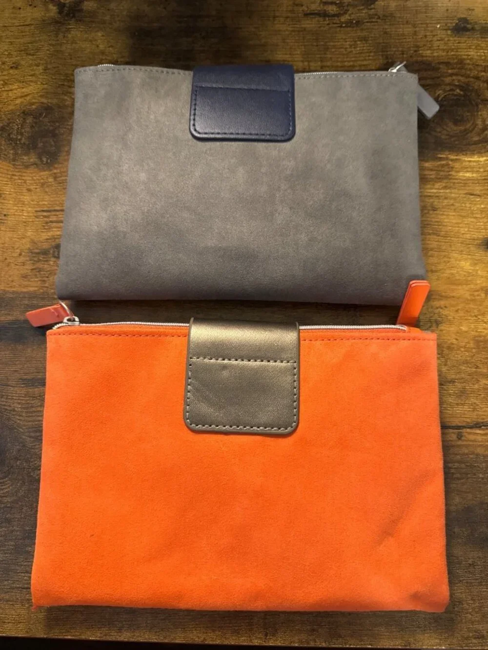 2 Air France Business Class Faux Suede Amenity Travel Pouches